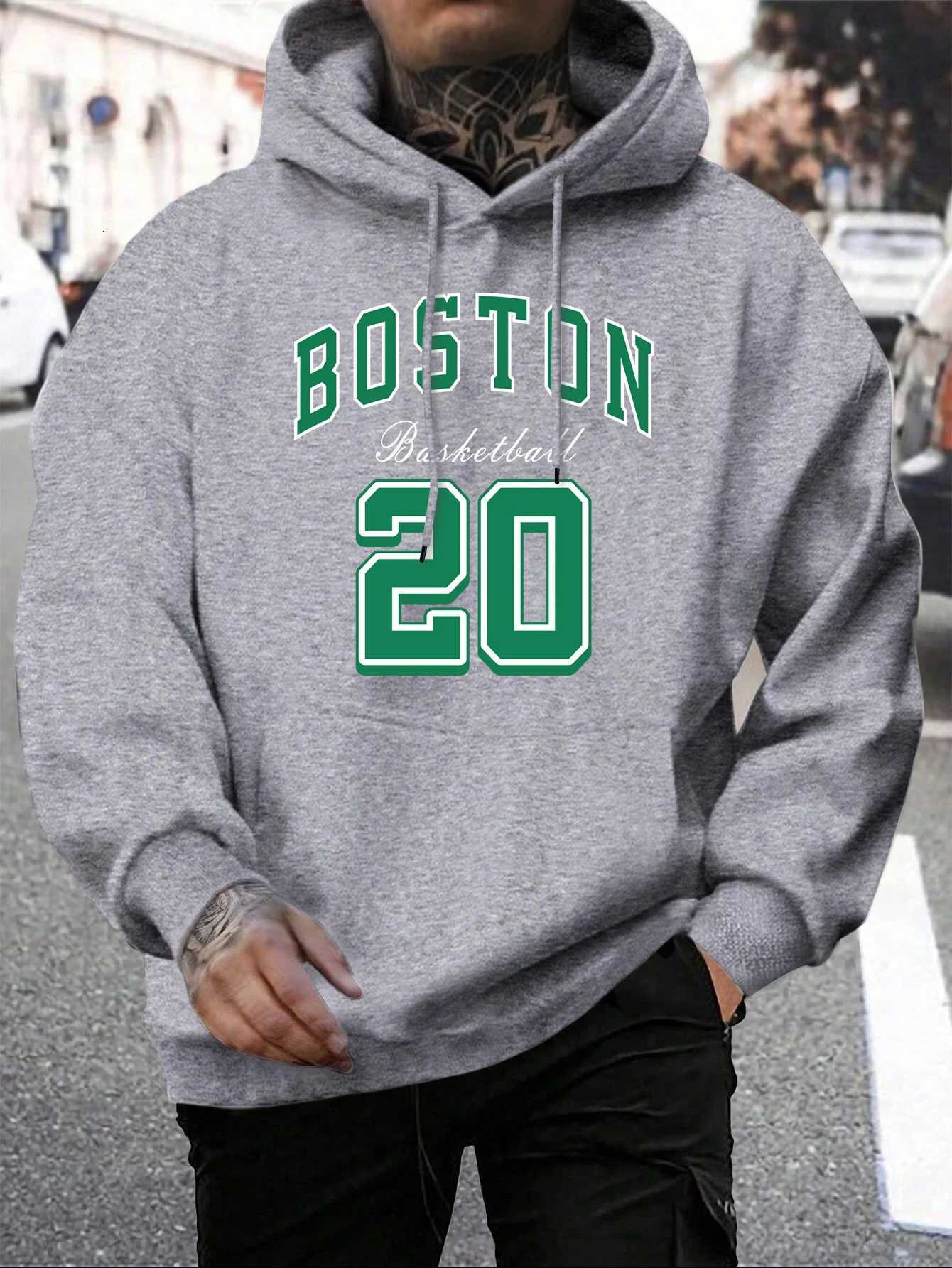 Boston City Print Men Hoody Harajuku Loose Pullover Fashion Fleece Warm Hoodie Man Vintage Autumn Crewneck Top Z251017