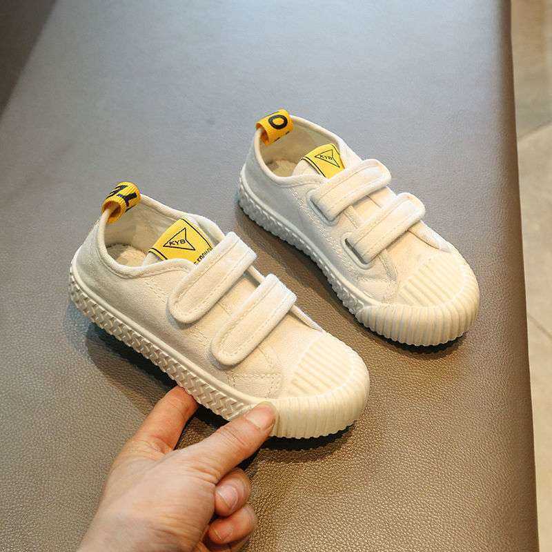 Childrens canvas shoes 2025 Spring and Autumn Korean version low top board shoes for boys and girls baby white shoes casual cloth shoes W251017