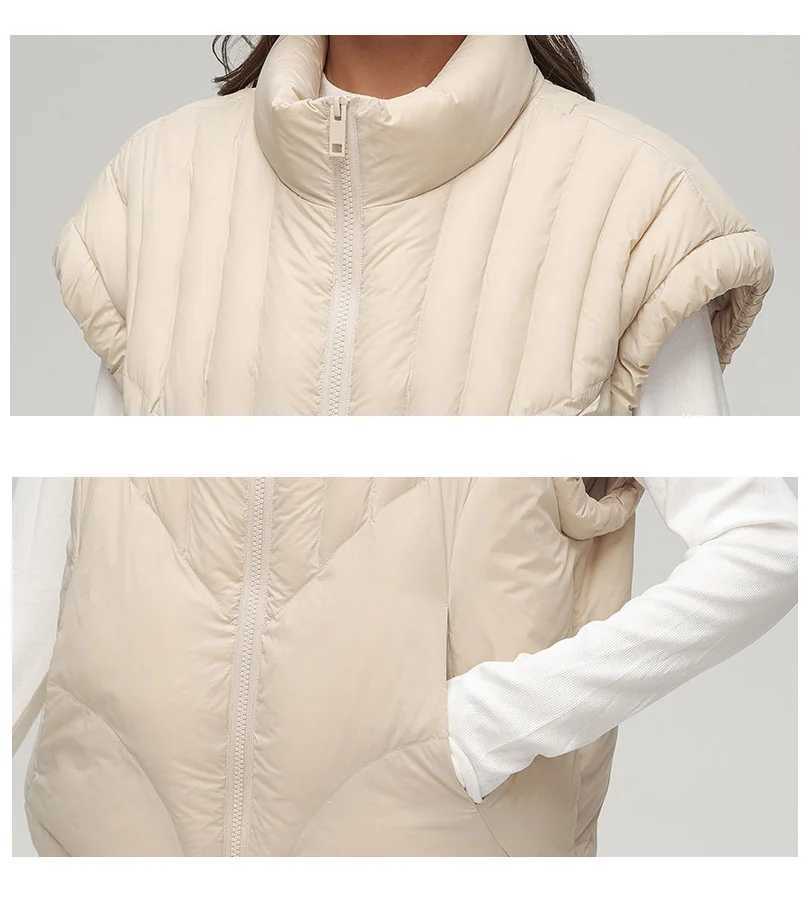 Women NEW Fashion Wide Loose Winter Waistcoat 90 White Duck Down Sleeveless Coat Spring Autumn Black Thick Vest W251016