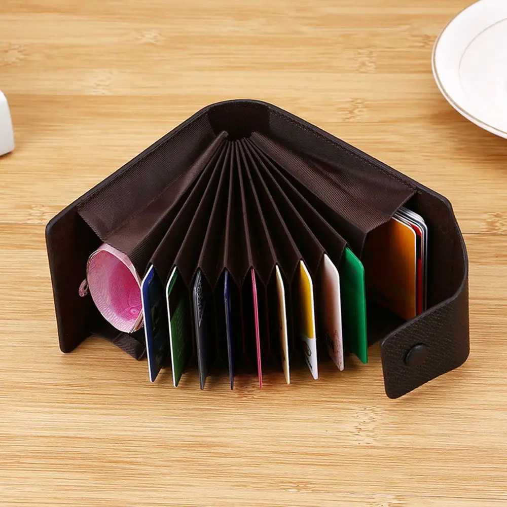 Leather Card Holder MultiSlot Card Clip MultiFunctional Portable Unisex Business Id Credit Card Wallet Holder Pocket OrganizerW251017