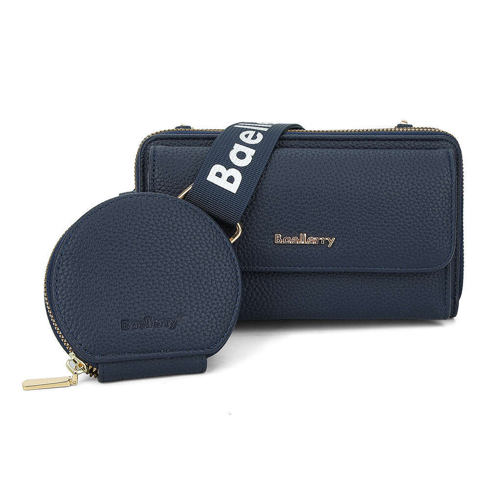 Wallet New Baellerry Lychee Texture Crossbody Letter Zipper Shoulder Mother-Daughter Women's Bag