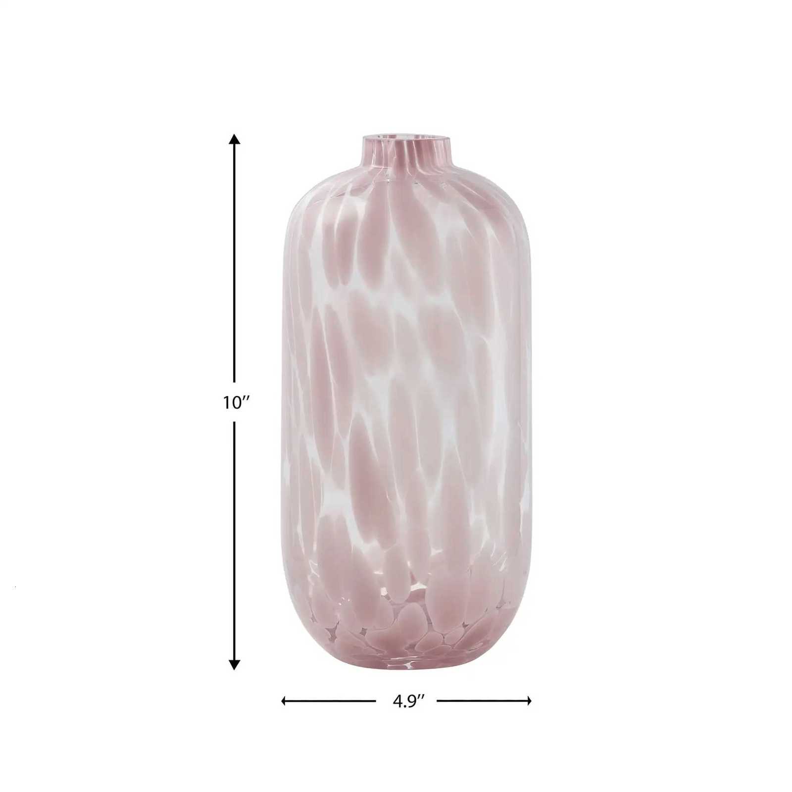10 Inches Blush Pink Painted Narrow Neck Glass Vase C251017