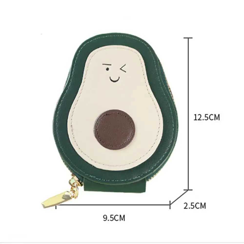 High Quality PU Leather Mini Card Wallet Large Capacity 11 Card Pockets Business Card Case Cartoon Avocado Coin Purse WomenW251017