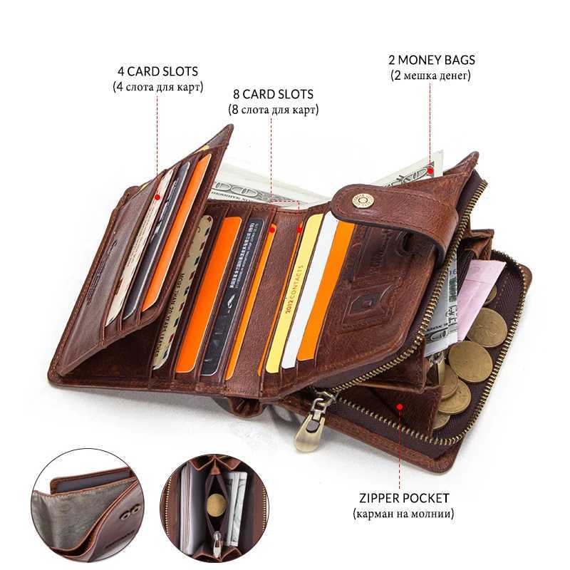 100 Genuine Leather Men Wallets Zipper Engraving Coin Purse Short Male Money Bag Quality Rfid Walet Small Card Holder ClutchW251017