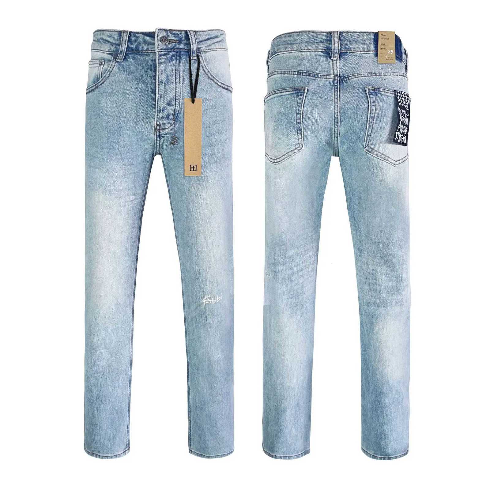 Cross Jeans 1 Women Men High Street Paint Hole Trend Low Rise Skinny Pants Pleated Ripped Letter Jeans1 Y251105