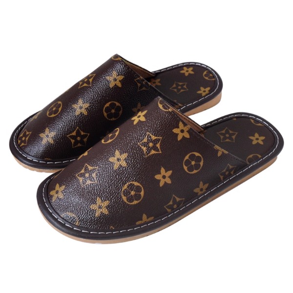 Designer high-quality autumn home leather slippers, suitable for men and women couples, indoor soft-soled leather floor club slippers