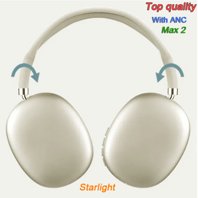 For apple headphones pro max earbuds airpodsmax 2 headphones ANC AirPod Max 2nd Top earphones of iphone Quality Over-Ear earphone Adjustable Noise Cancelling