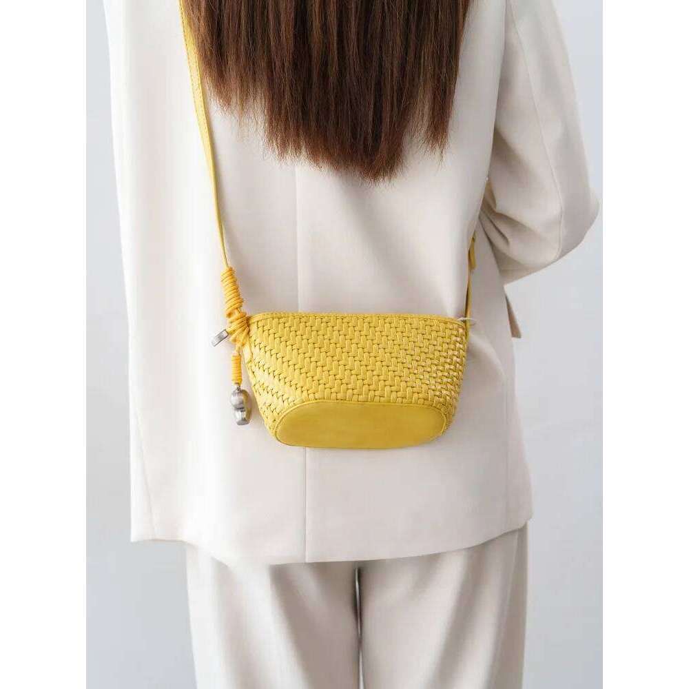 Handwoven Crossbody Faionable Handbag Oulder For Women Sli Leather Bag Neutral Modern Sle Pure Color