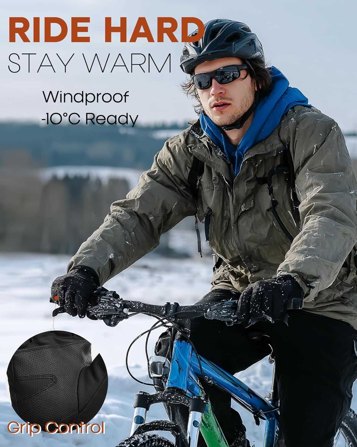 Winter Gloves for Men Women Windproof Waterproof Cold Weather Full Touchscreen Warm Ski Snow Fleece Lined Z251017