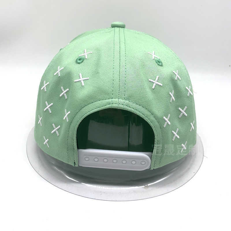 Trendy Brand Full Embroidery Flat Brim Hip Hop Baseball Cap Leather Label Big Head Hat Flat Brim Hat W251017