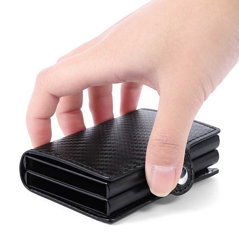 1416 Cards Carbon Fiber Wallet RFID Blocking 1416 Cards Carbon Fiber Automatic PopUp Card Holder Money BagW251017