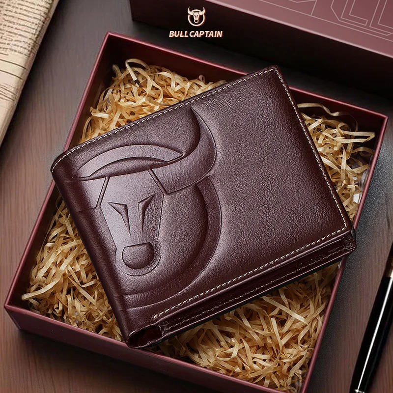 BULLCAPTAIN Fashion Big Man Wallet High Quality RFID Wallet Coin Purse Compact Mini Card Holder Genuine Leather251011