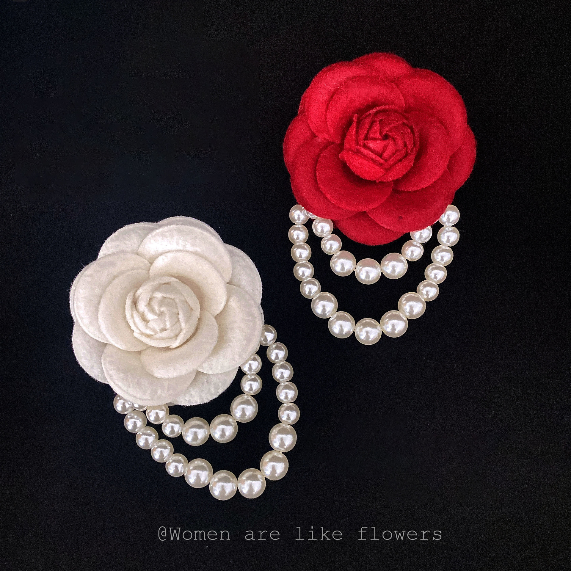 designer brooch korean style camellia highend faux wool pearl blazer versatile fabric rose brooch