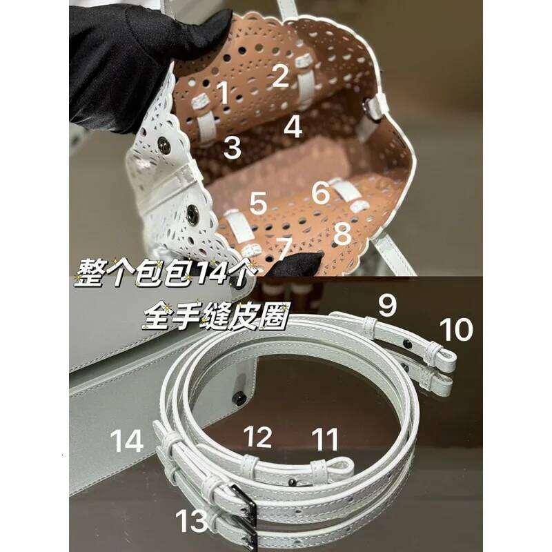 New Tote French Cowhide Handmade Niche Laser Engraved Hollow Leather Vegetable Basket Bag Casual Versatile Temperament