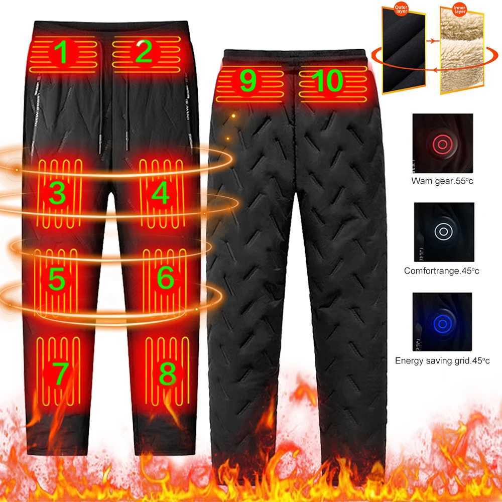 Unisex Heated Thermal Pants 10 Heating Zones Heated Hiking Pants with 3 Temperature Modes for Winter Outdoor Skiing Fishing Motorcycle H251017