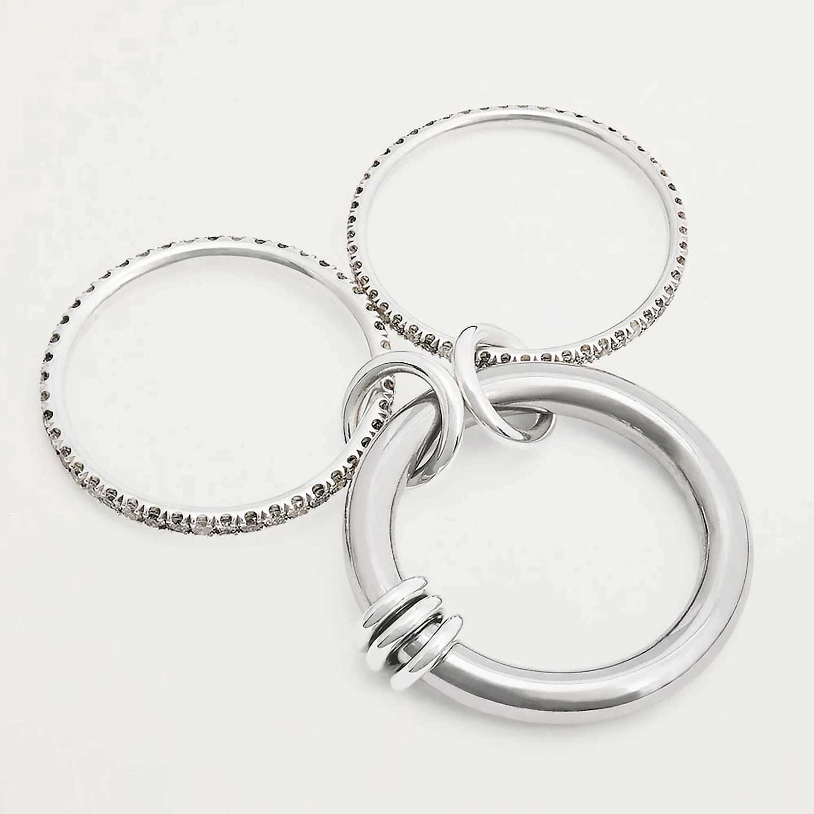 Multilayer Stackable Finger Rings Shiny Cubic Zirconia Link Ring 18K Gold Plated Stainless Steel High Quality Jewelry Accessory Z251017