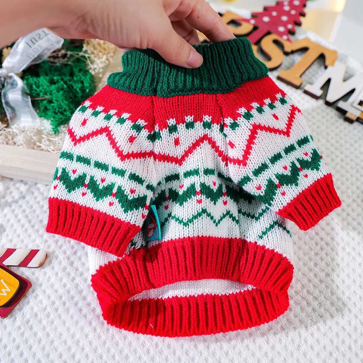 Christmas Fireworks Sweater Pet Dog Cat Clothes Autumn and Winter Warm Knitted Sweater Pullover Elastic Christmas WindW251017
