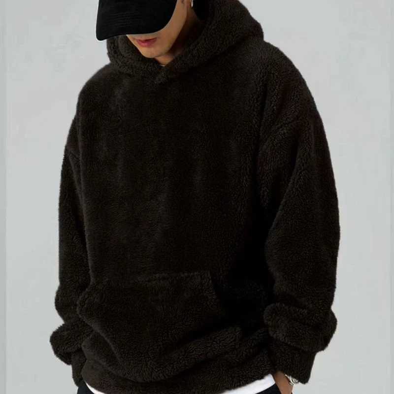 Man Hoodies Coral Fleece Designer Y2k Vintage Novelty and Welcome Deal New in Funny Korean Style 90s No Sweatshirts for Men Z251017