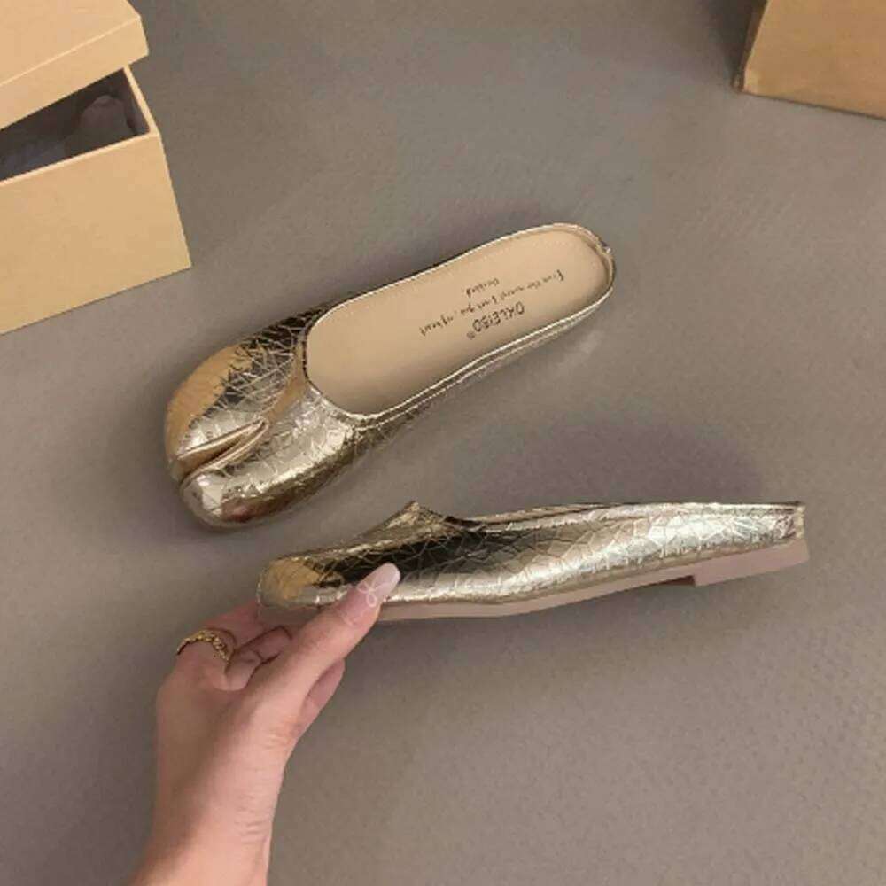 Split Closed Round Toe Women Loafers Mary Jane Mules Slingback Slip On Comfort Casual Beach Shoes Flats Slippers