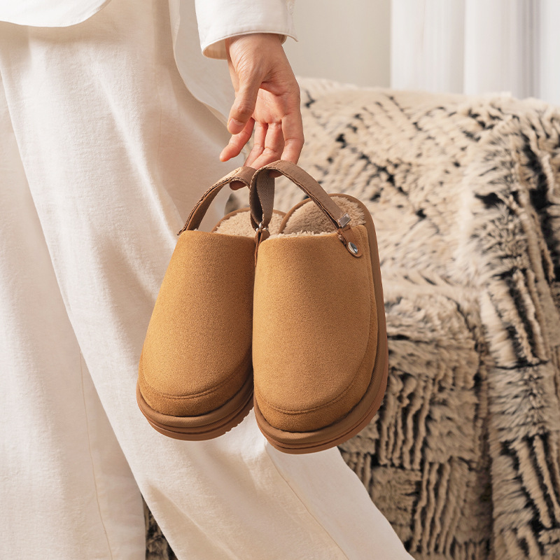 Free Shipping slides designer shoes Fashionable solid color outdoor home cotton mop versatile simple and plush warm cotton mop for women black brown k