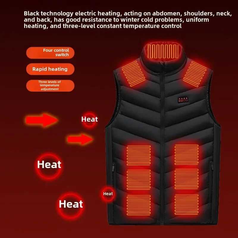 21 Areas Electric Heated Vest Mens Heated Jackets Winter Warm USB Heating Jacket Coat for Men Women Outdoor Skiing Fishing Vest H251017