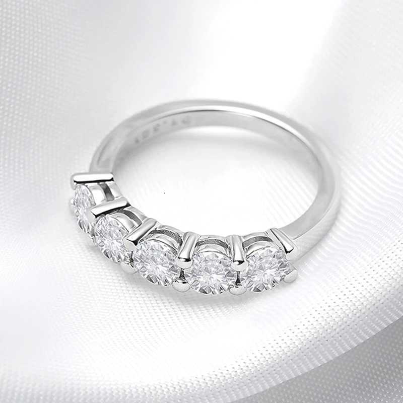 Smyoue White Gold D Color 4mm Moissanite Ring for Women 15CTTW Stone Match Diamond Wedding Band Bride S925 Sterling SilverW251017