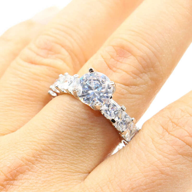 Victoria Wieck Jewelry Hot Sale Real Sterling Sier Round Shape White Topaz CZ Dia Women Wedding Princess Band Ring Gift