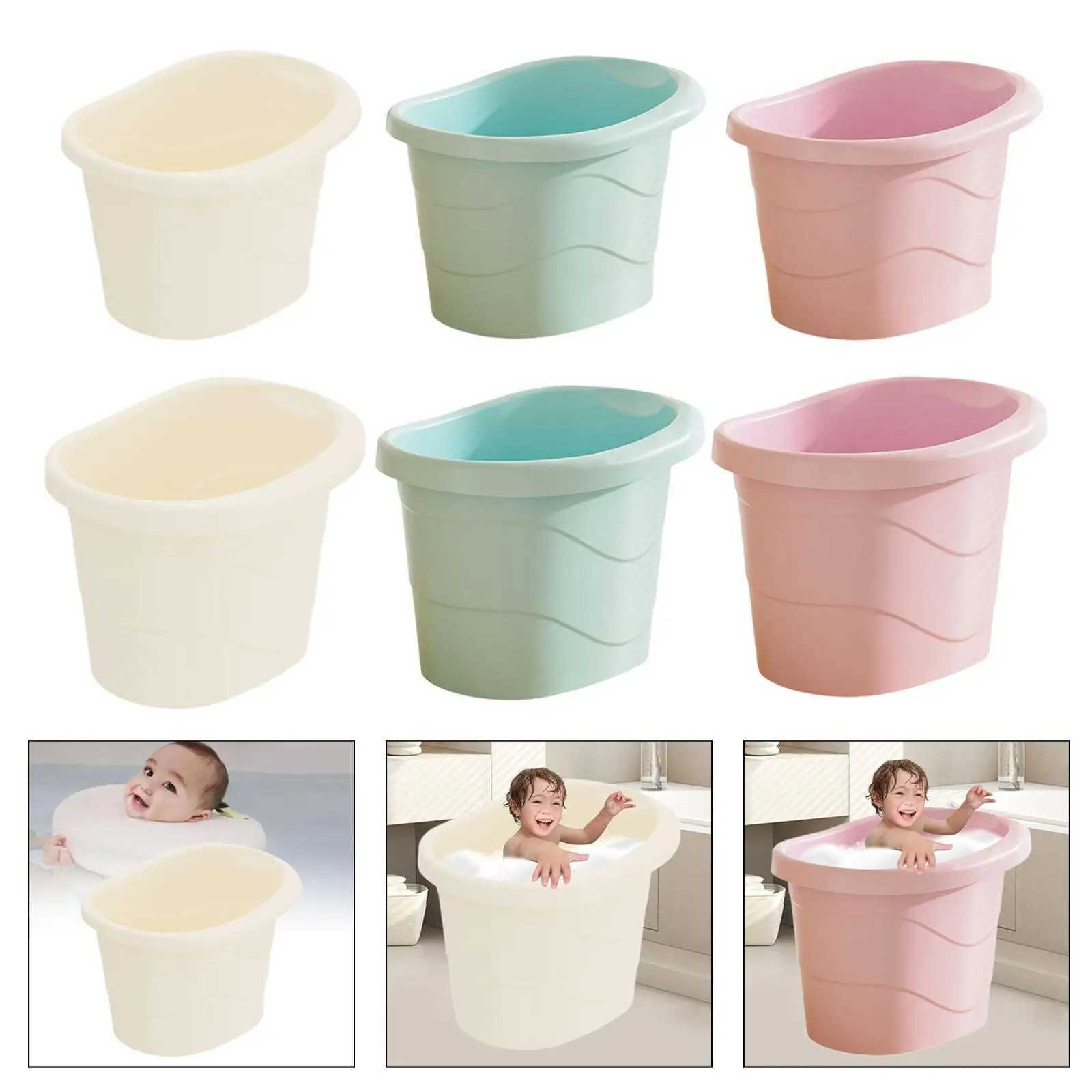 Baby Tub Bucket with Support Seat Non Slip Storage Baby Bath Tub for Newborn Z251017
