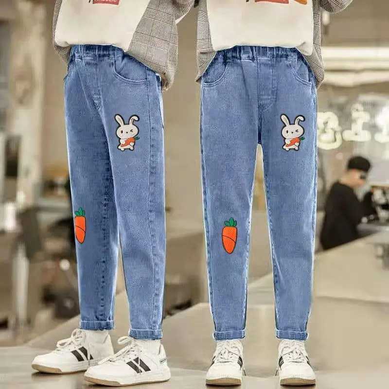 Girls Jeans Spring and Autumn New Style Girls Pants Large Childrens Casual and Loose Baby 46 8 10 12 Ages Jeans for GirlsT251017