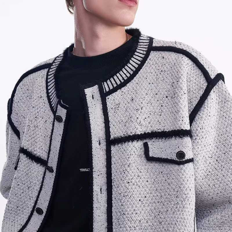 Autumn Winter Fashionable Mens Sweatercoats Vintage Buttoned Striped Crochet Sweater Cardigans Men Trendy Knitting Jacket Coats J251017