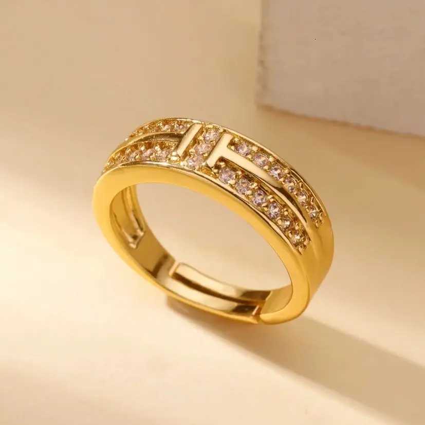 Luxury Brand Zirconia Minimalist Rings For Women Gold Color Stainless Steel Geometric Ring Vintage Wedding Fashion Jewelry Gif Z251017