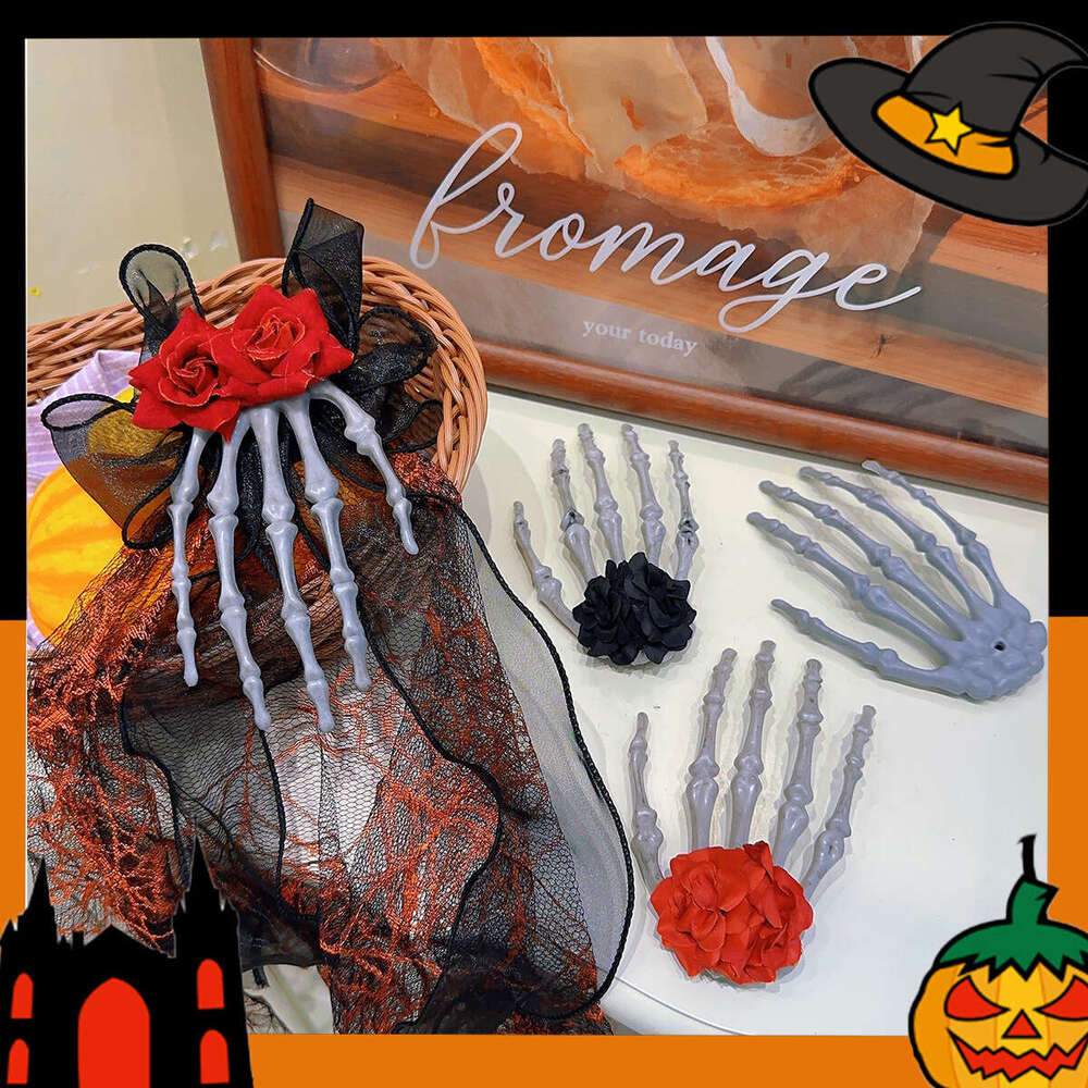 Dark Halloween Headwear Women's Costume Horror Decoration Cute Funny Fun Skull Hair Clip Accessories