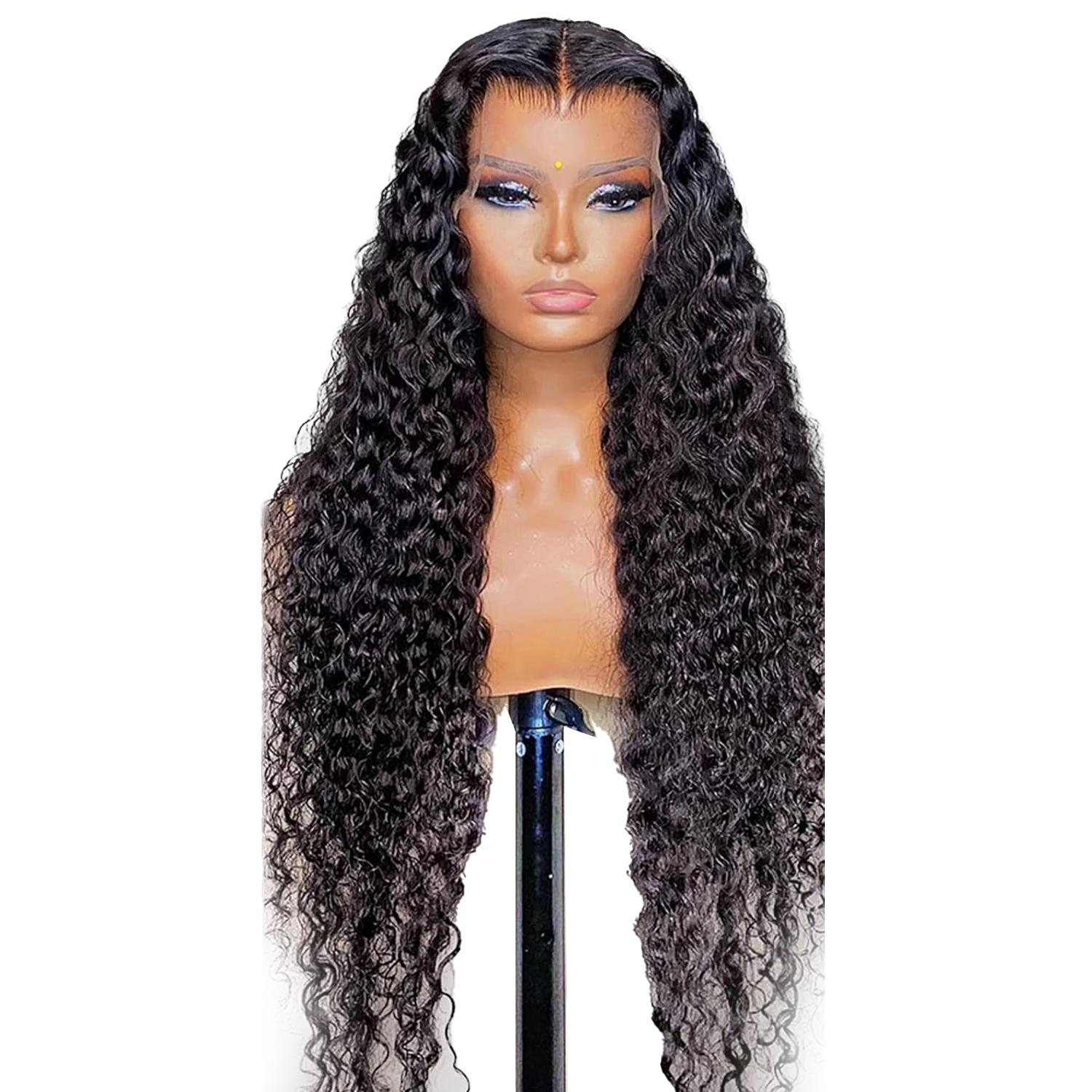 13x6 Water Wave Lace Front Wig Human Hair 180 Density Pre Plucked with Baby Hair Natural Color 16-34 Inch Wet and Wavy
