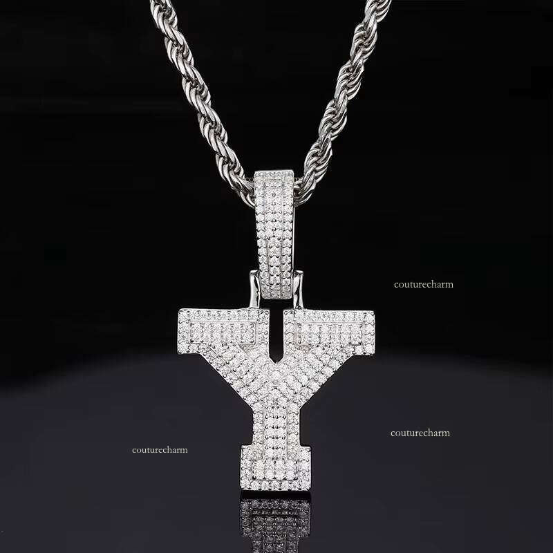 Sterling Sier 26 Letter Moissanite Pendant Jewelry Making Charms Elegant Necklace for Gifts