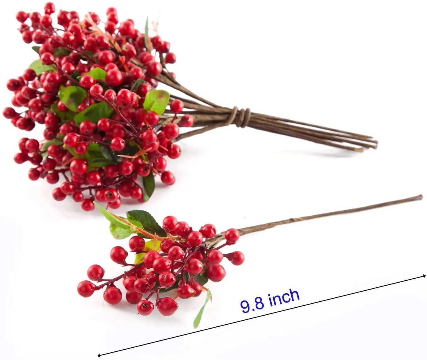 10PCS Artificial Flowers Blue Berry Stems 98inch Blueberry Floral Arrangement Bouquet Filler for Home Wedding Party Decoration C251017