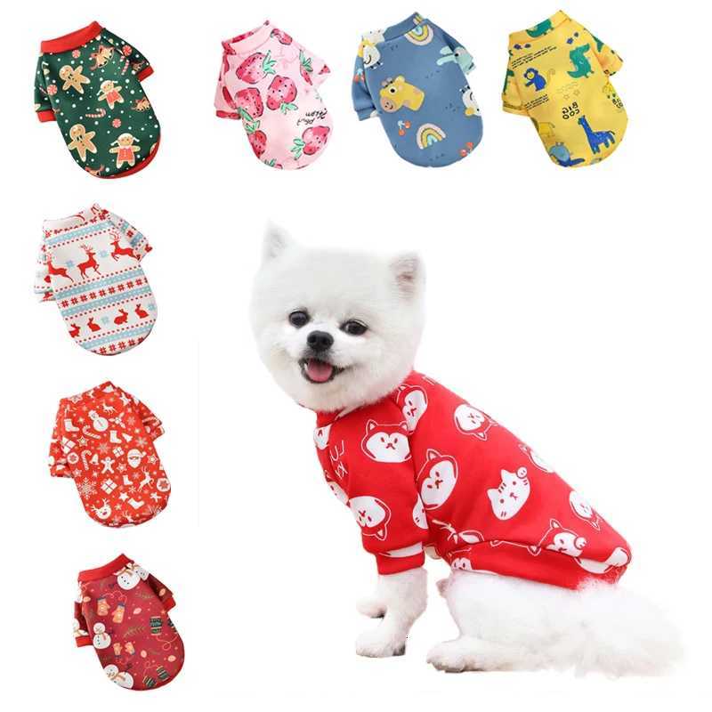 Christmas Dog Clothes Winter Warm Pet Coat Puppy Sweatshirt for Small Large Dogs Pomeranian Bulldog Cartoon Print ClothingW251017