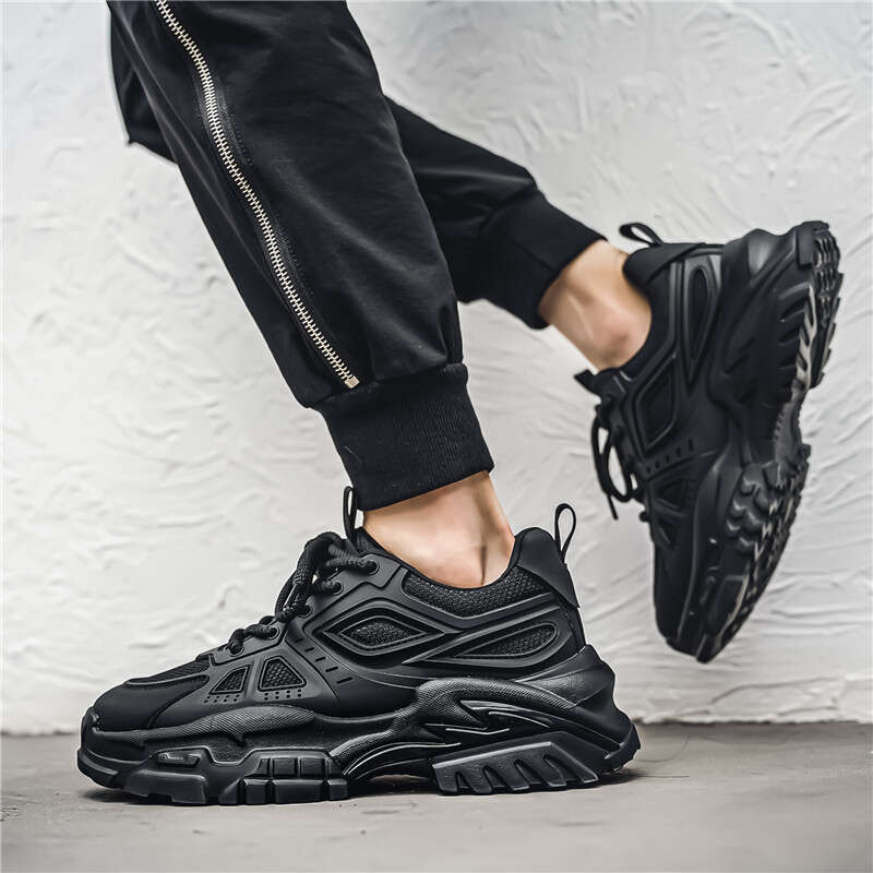 new Men's 2025 Spring New Breathable Mesh Fashion Casual Sneakers Youth Low-Top Thick-Soled Dad Shoes