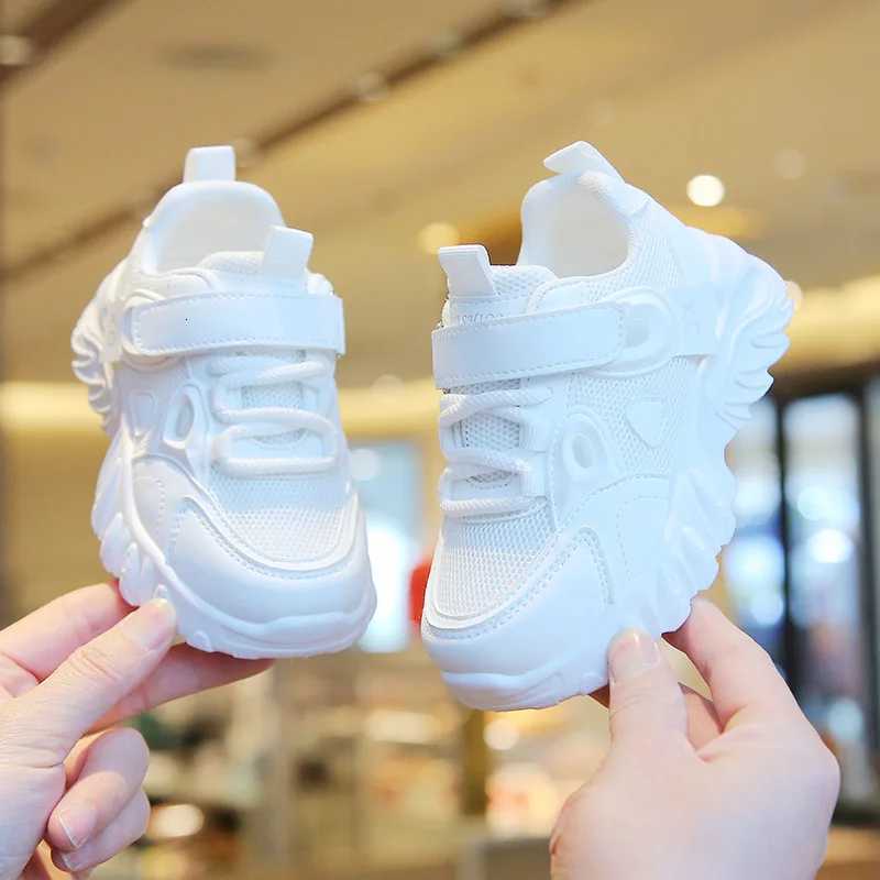 2025 New Spring Autumn Boys White Shoes Girls Breathable Mesh Casual Soft Sole Sneakers Kids Running Shoes Children Sports ShoesT251017