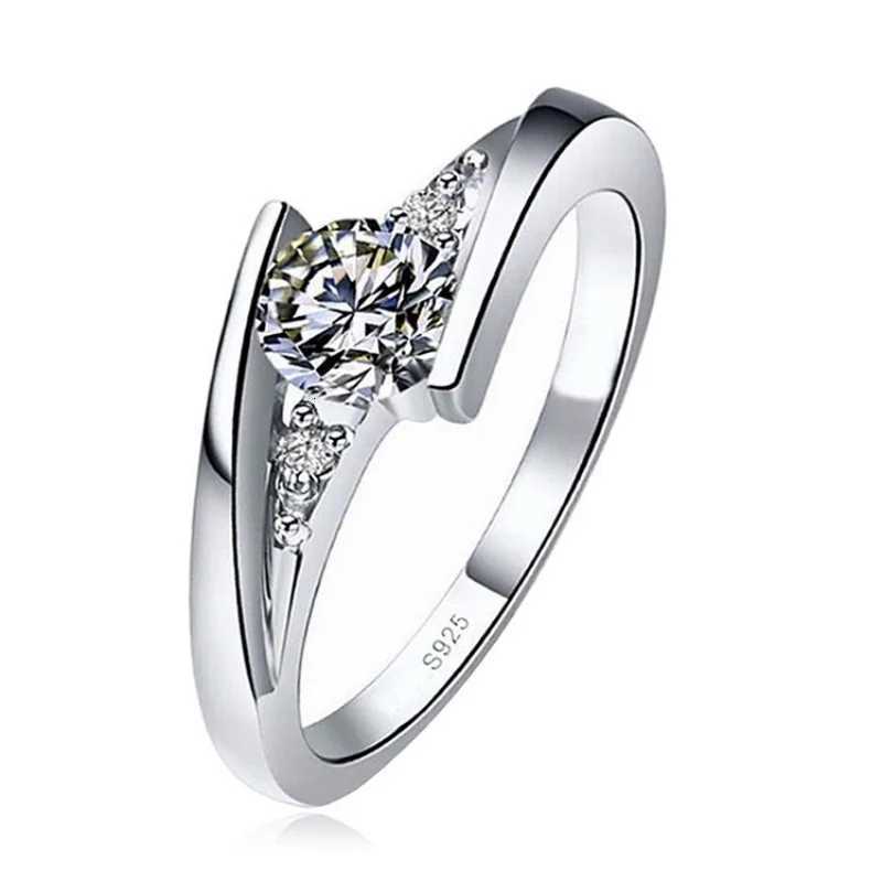 Silver Plated Stainless Steel Rings For Women Square Cubic Zircon Ring Jewelry Accessories Wholesale Size 510 Z251017