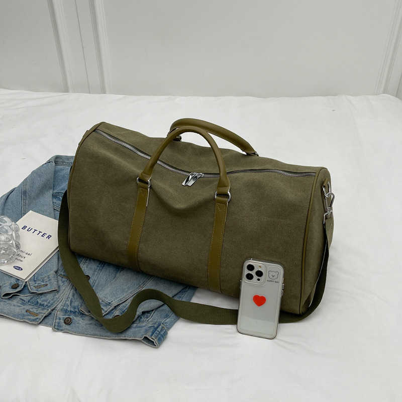 Trendy business travel bag, men's travel fitness bag, women's large capacity waterproof, personalized fashion, solid color luggage bag 25041