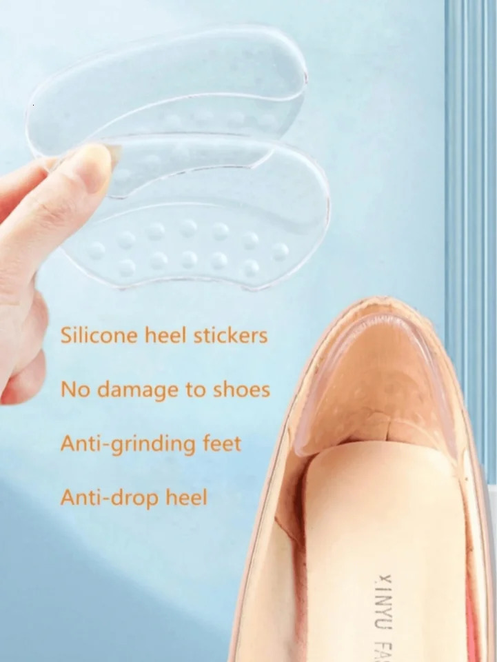 1Pair Heels Grips Silicone Heel Stickers for Women Men Anti Slip Heel Cushions NonSlip Inserts Pads Foot Heel Care Protector 251011