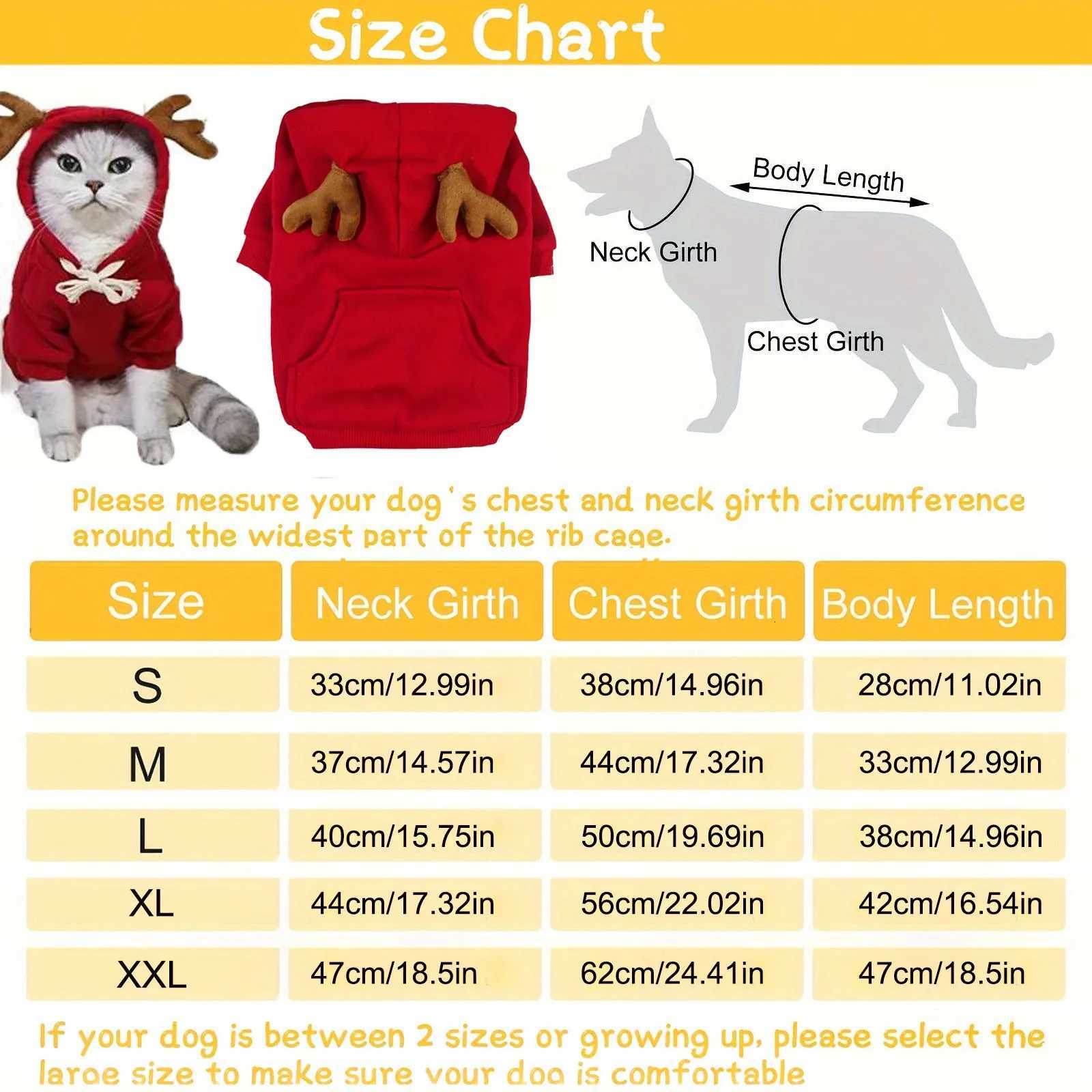 Dog Red Christmas Elk Costumes Winter Pets Hoodie Warm Sweatshirts with Pockets for Small Medium Dogs Puppy Cats Party ClothesW251017