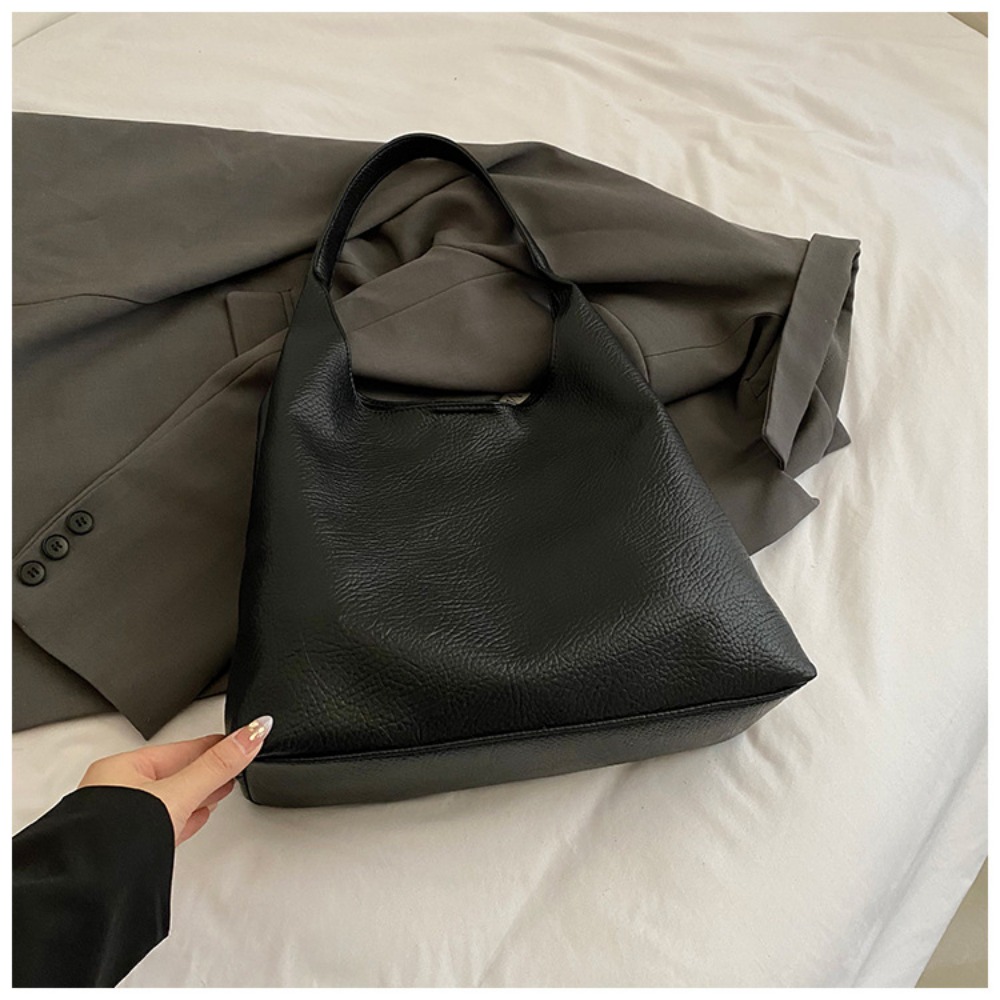 Premium Textured PU Tote with Lychee Print - Durable Travel & Everyday for Men and Women