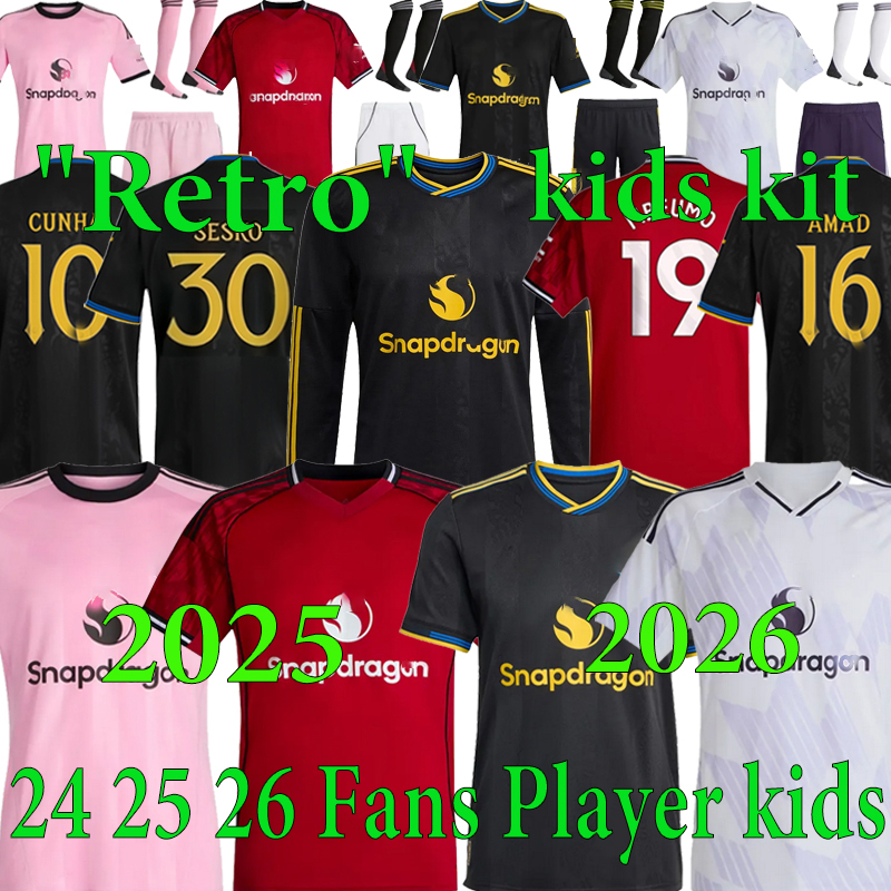 25 26 Manchest ers Uniteds Soccer Jerseys GARNACHO HOJLUND MARTINEZ CASEMIRO B.FERNANDES 2025 2026 football shirt men kids kits MAINOO ZIRKZEE AMAD YORO Onana 4XL