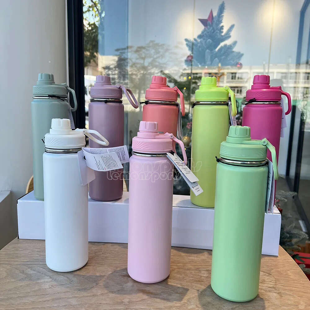 Autumn Yoga AAA luluity lemonism Sports Water 304 Bottles Simple Pure Color Insulated Tumbler Mug Cups with Lid Thermal Insulation Gift luluity lemonism Cup men