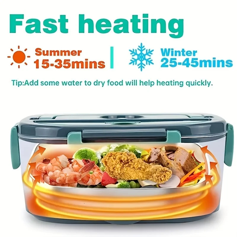 15 L 60W Electric Lunch Box Food Warmer Portable Food Heater for Car Or Home Leak Proof Lunch Heating Microwave for Truckers 251017
