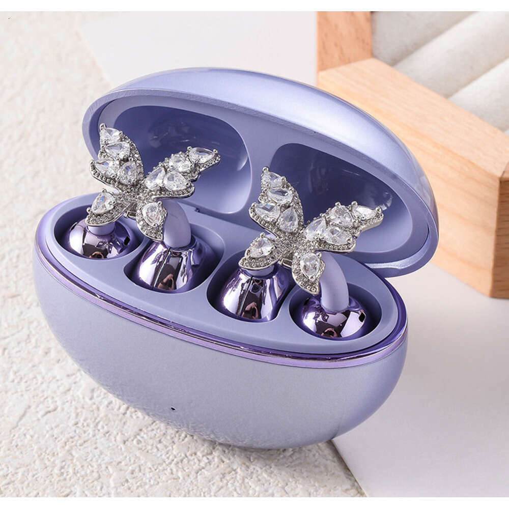 Runna Compatible Bluetooth Earphones Ear Clip Jewelry Inlaid with Zircon Butterfly Earrings for Women