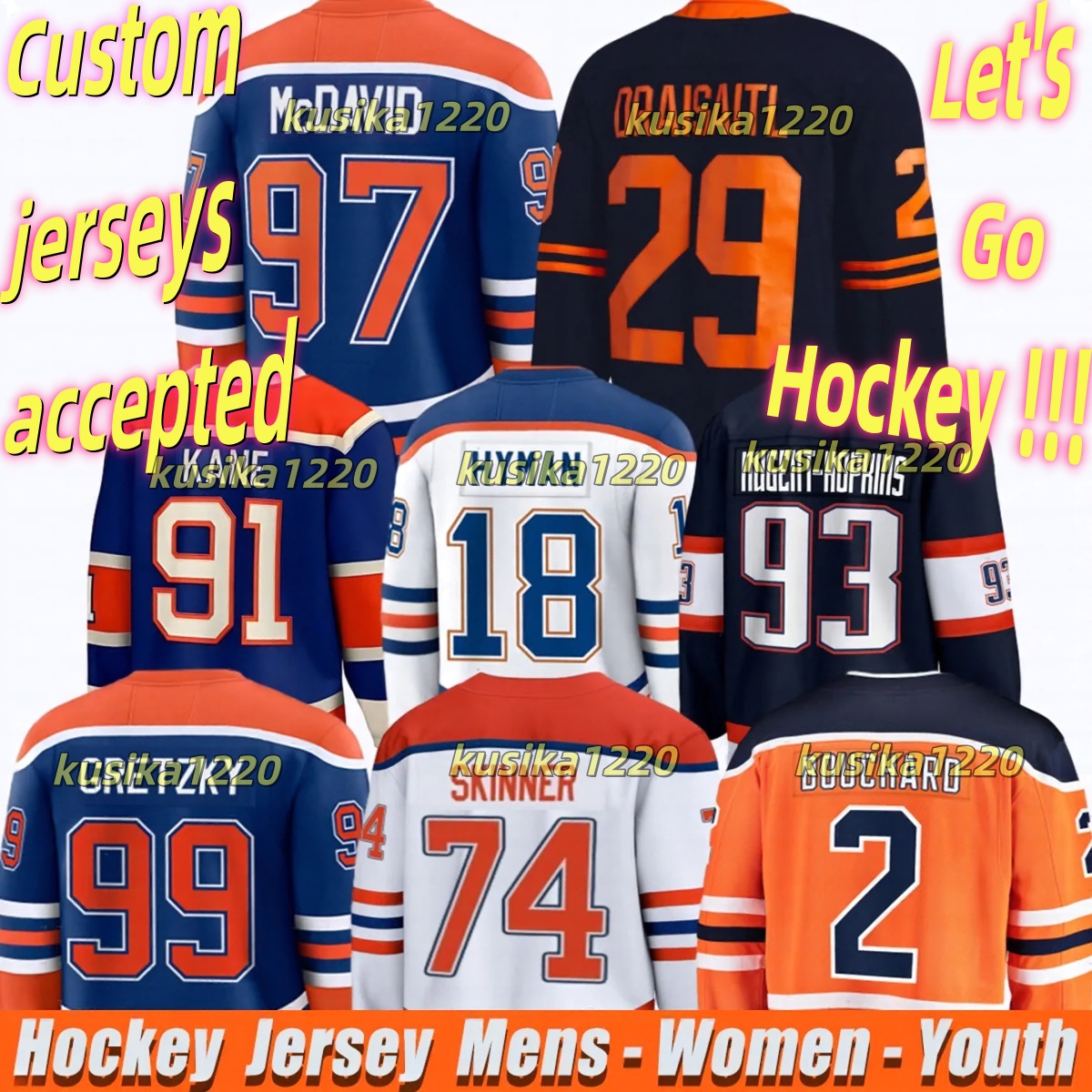 97 ConnorS McDavidS edmonton hockey jersey oilers jerseys Leon Draisaitl Zach Hyman Evander Kane Evan Bouchard Stuart Skinner Jeff Skinner Wayne Gretzky jersey