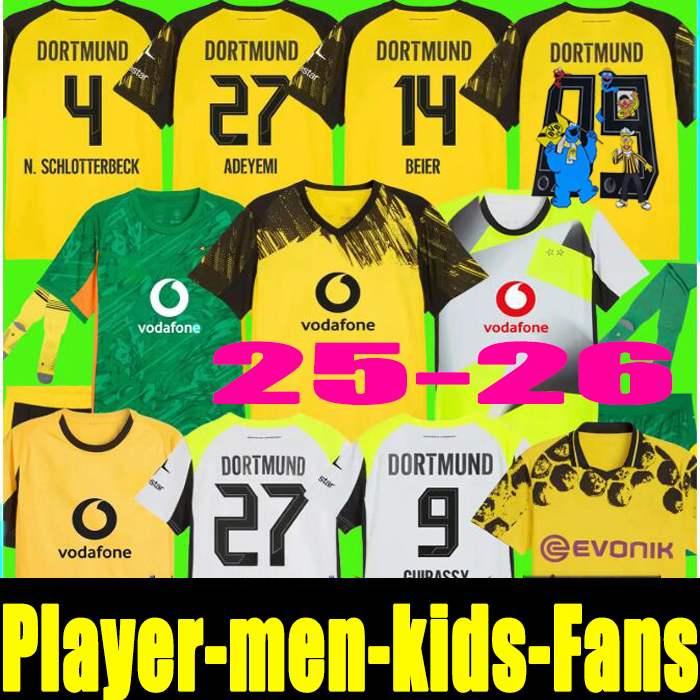 dortmunds trikot soccer jerseys 25 BVBs Special HALLER 25 26 4th SABITZER football shirt ADEYEMI BRANDT All Black MOUKOKO MALEN JOBE men kids Kits Borussias S-4XL