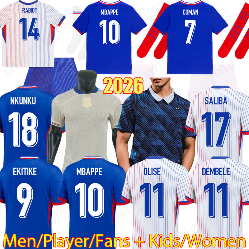 3XL 4XL 2026 Fran ce club soccer jersey BENZEMA MBAPPE French jersey 25 26 World cup Maillot de foot kids kit Men football shirts tops tee shirts short sleeve jersey
